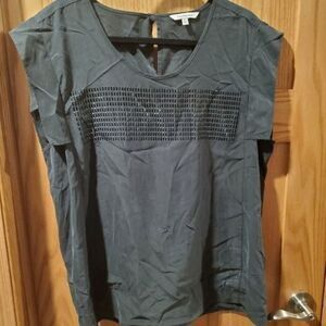 Calvin Klein Graphite Sleeveless Blouse with Metal Accents- Size XL
